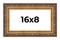16x8 Museum Gold Picture Frame - UV Acrylic, Foam Board Backing, Hanging Hardware